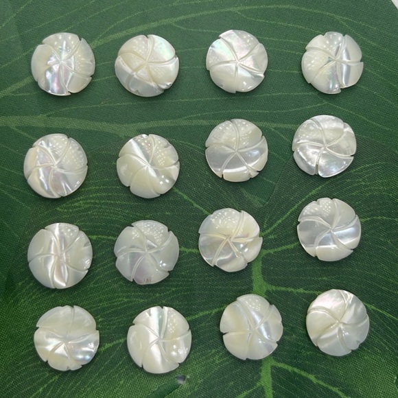 Vintage Hand Carved Mother of Pearl Shell Beads Jewelry Making Lot - Picture 9 of 16